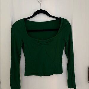 Chic Deep Green Long Sleeve Top